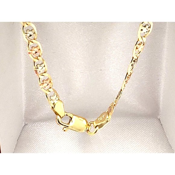 14k REAL GOLD Margarita Tricolor Chain 22" - Picture 15 of 15